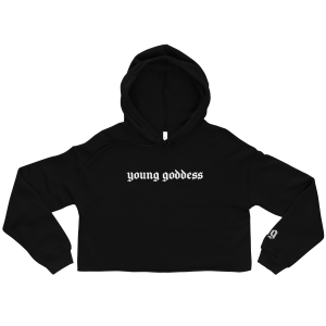 young goddess crop hoodie